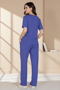 Zivame 2 Mile Fashion Knit Poly Loungewear Set - Iris Bloom — thumbnail 5